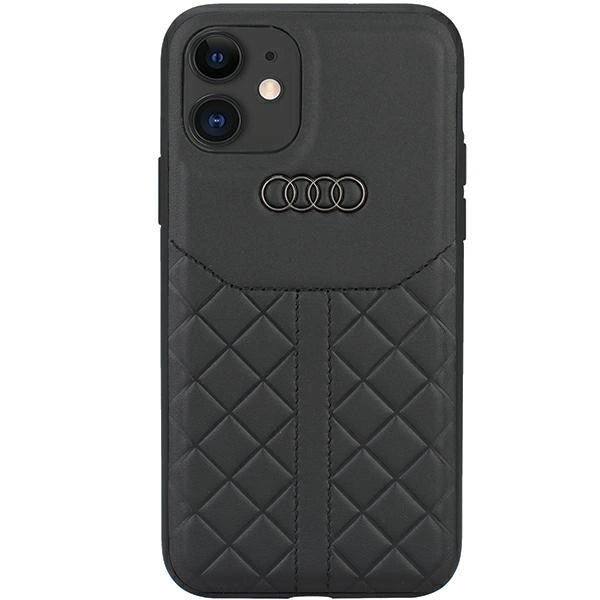 Audi Genuine Leather iPhone 12/12 Pro 6.1" sort/sort hardcase AU-TPUPCIP12P-Q8/D1-BK