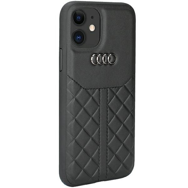 Audi Genuine Leather iPhone 12/12 Pro 6.1" sort/sort hardcase AU-TPUPCIP12P-Q8/D1-BK