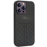 Audi Ægte læderfoder til iPhone 14 Pro Max 6.7" - sort AU-TPUPCIP14PM-Q8/D1-BK