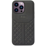 Audi Ægte læderfoder til iPhone 14 Pro Max 6.7" - sort AU-TPUPCIP14PM-Q8/D1-BK
