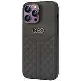 Audi Ægte læderfoder til iPhone 14 Pro Max 6.7" - sort AU-TPUPCIP14PM-Q8/D1-BK