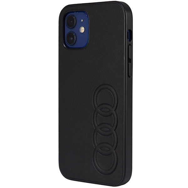 Audi Syntetisk Læder iPhone 12/12 Pro 6.1" sort/sort hardcase AU-TPUPCIP12P-TT/D1-BK