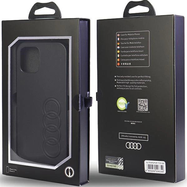 Audi Syntetisk Læder iPhone 12/12 Pro 6.1" sort/sort hardcase AU-TPUPCIP12P-TT/D1-BK
