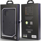 Audi Syntetisk Læder iPhone 12/12 Pro 6.1" sort/sort hardcase AU-TPUPCIP12P-TT/D1-BK