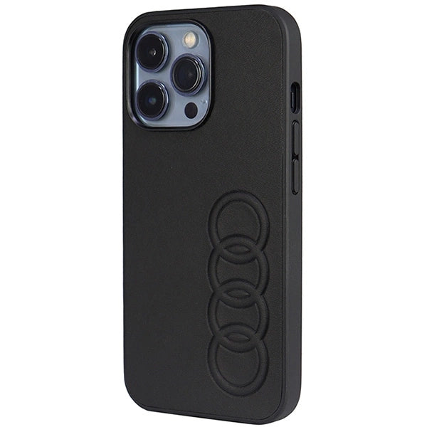 Audi syntetisk læder iPhone 13 Pro / 13 6.1" sort/sort hardcase AU-TPUPCIP13P-TT/D1-BK