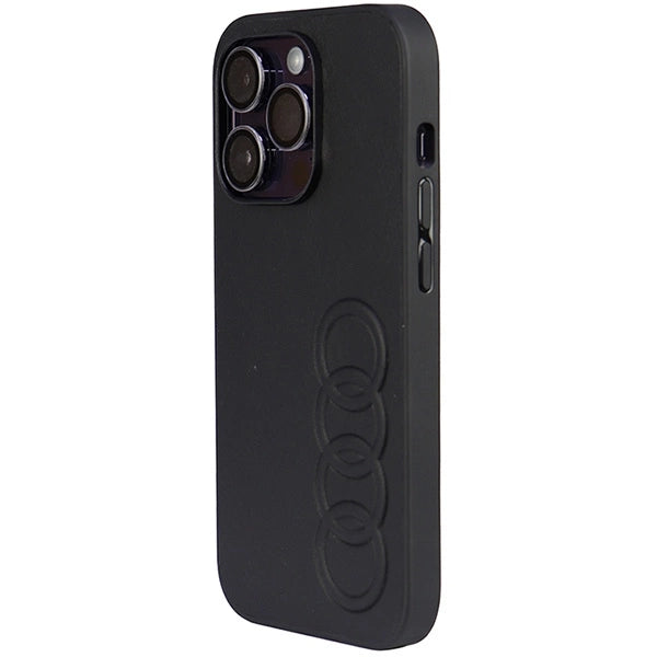 Audi Syntetisk Læder iPhone 14 Pro 6.1" sort/sort hardcase AU-TPUPPCIP14P-TT/D1-BK