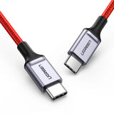 Grøn US294 USB-C - USB-C 3A 480Mb/s kabel 1m - rød