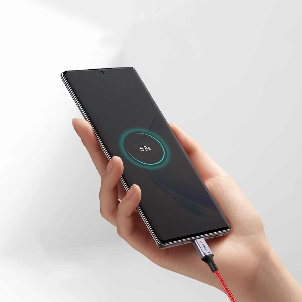 Grøn US294 USB-C - USB-C 3A 480Mb/s kabel 1m - rød