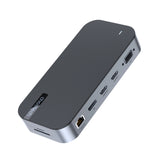 HUB Choetch M52 USB-C - USB-C PD/USB-C/USB-A/HDMI/VGA/DP/SD/TF/RJ45/AUX - grå