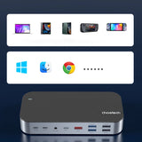 HUB Choetch M52 USB-C - USB-C PD/USB-C/USB-A/HDMI/VGA/DP/SD/TF/RJ45/AUX - grå