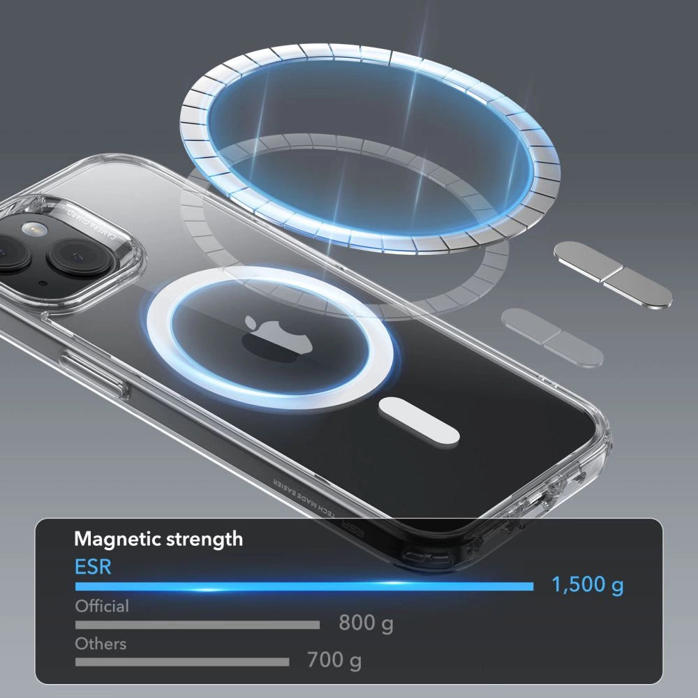 ESR Classic Hybrid Halolock Case med MagSafe til iPhone 15 - Klar