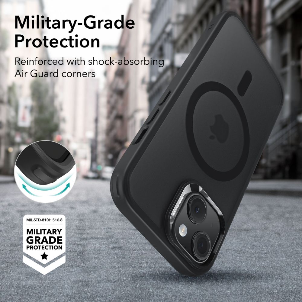 ESR Classic Hybrid Halolock Case med MagSafe til iPhone 15 - Matte Black