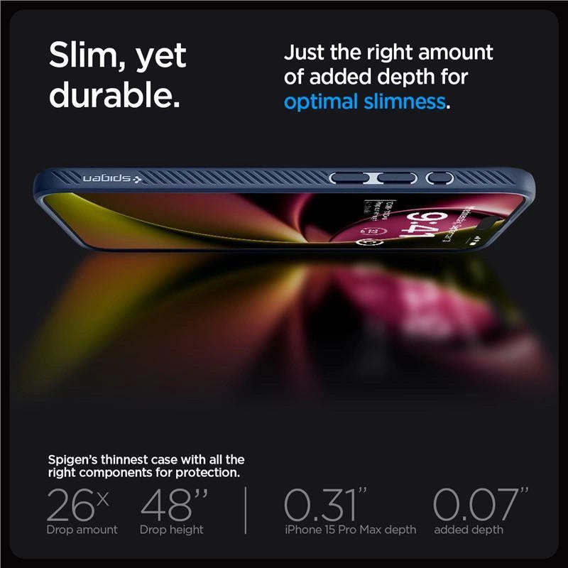 Spigen Liquid Air Case til iPhone 15 Pro Max - Blå