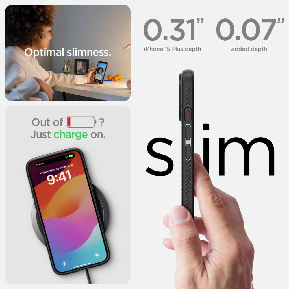 Spigen Liquid Air Case til iPhone 15 Plus - Matte sort