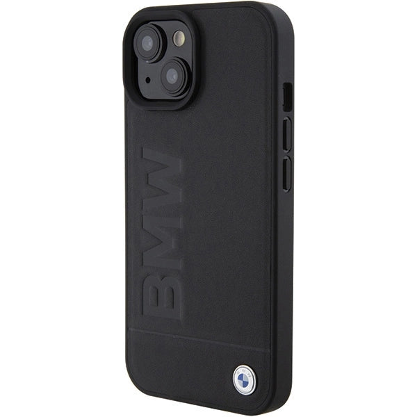 BMW Hot Stamp læderhylster til iPhone 15 Plus - sort