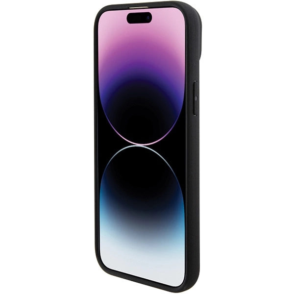 BMW Hot Stamp læderhylster til iPhone 15 Plus - sort