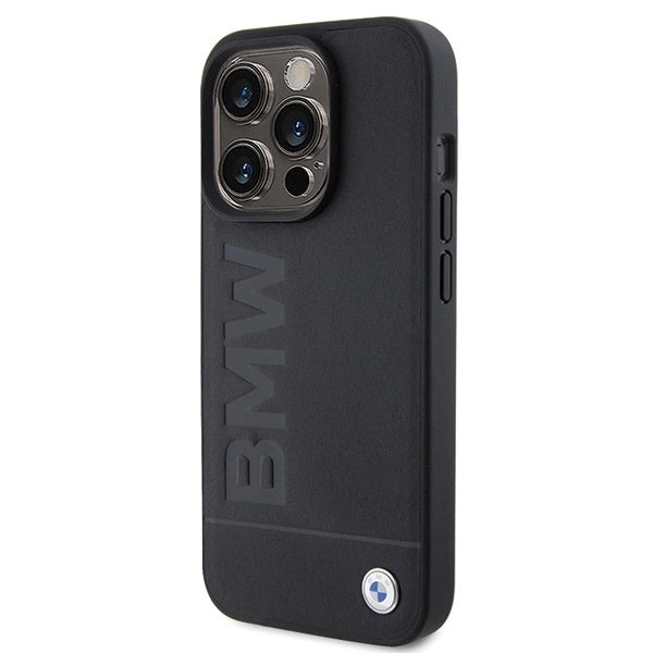 BMW læder Hot Stamp iPhone 15 Pro Max Case - sort