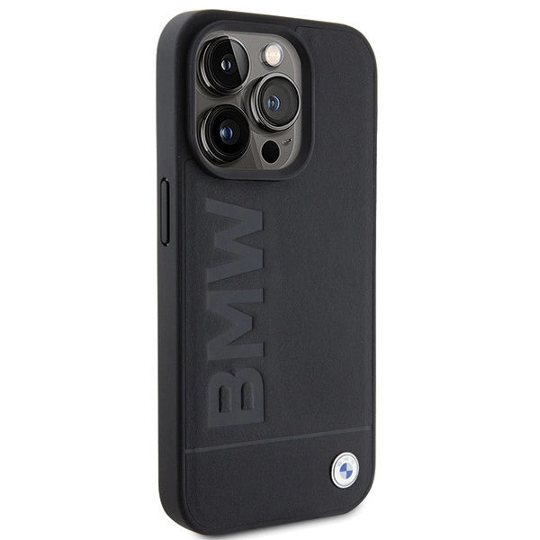 BMW læder Hot Stamp iPhone 15 Pro Max Case - sort