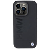 BMW MagSafe læder Hot Stamp case til iPhone 15 Pro - sort