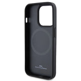 BMW MagSafe læder Hot Stamp case til iPhone 15 Pro - sort