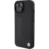 BMW MagSafe Hot Stamp læderhylster til iPhone 15 Plus - sort