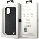 BMW MagSafe Hot Stamp læderhylster til iPhone 15 Plus - sort