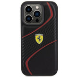 Ferrari Twist Metal Logo-foder til iPhone 15 Pro - sort