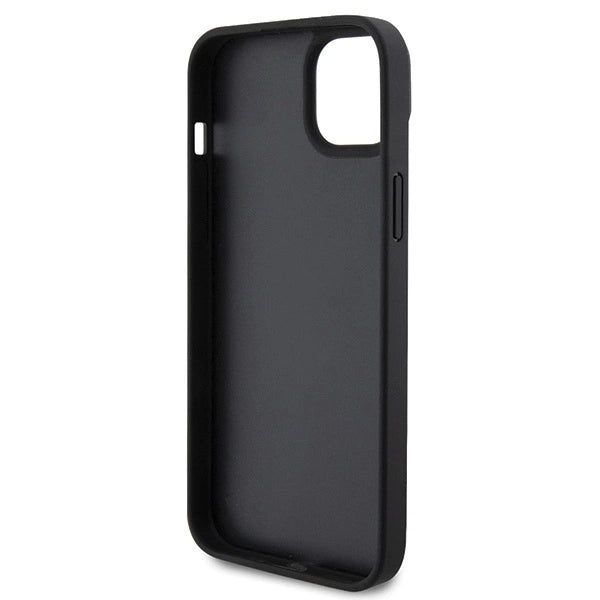 Ferrari Twist Metal Logo-foder til iPhone 15 Plus - sort
