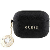 Guess GUAP2PGEHCDK-kasse til AirPods Pro 2-omslag - sort Fixed Glitter Heart Diamond Charm