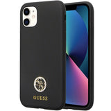 Guess GUHCN614DGPK Case til iPhone 11 / Xr - sort silikone logo Strass 4G