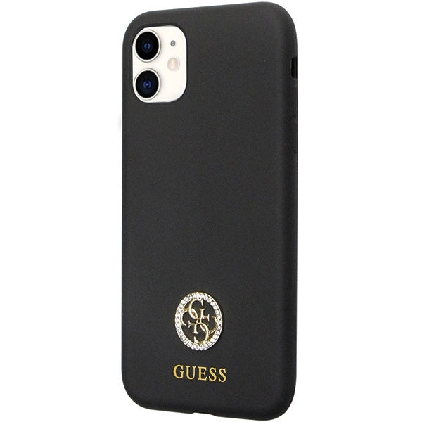 Guess GUHCN614DGPK Case til iPhone 11 / Xr - sort silikone logo Strass 4G