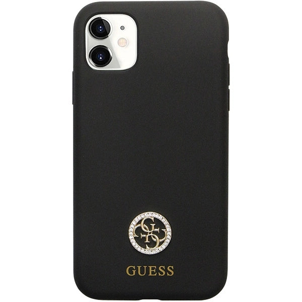 Guess GUHCN614DGPK Case til iPhone 11 / Xr - sort silikone logo Strass 4G