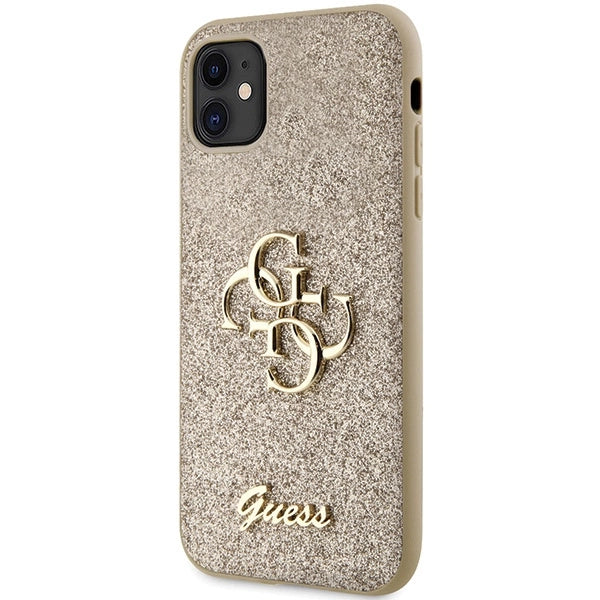 Guess GUHCN61HG4SGD iPhone 11 / Xr - guld Glitter Script Big 4G