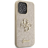 Guess GUHCP13LHG4SGD-kasse til iPhone 13 Pro / 13 - guld Glitter Script Big 4G
