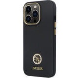 Guess GUHCP13LM4DGPK fodtøj til iPhone 13 Pro / 13 - sort Silicone Logo Strass 4G