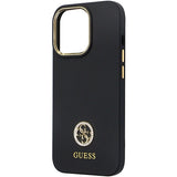 Guess GUHCP13LM4DGPK fodtøj til iPhone 13 Pro / 13 - sort Silicone Logo Strass 4G