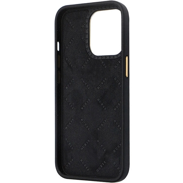 Guess GUHCP13LM4DGPK fodtøj til iPhone 13 Pro / 13 - sort Silicone Logo Strass 4G