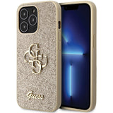 Guess GUHCP13XHG4SGD-kasse til iPhone 13 Pro Max 6.7" - guld Glitter Script Big 4G