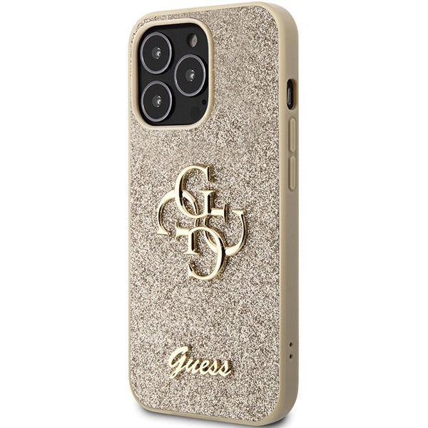 Guess GUHCP13XHG4SGD-kasse til iPhone 13 Pro Max 6.7" - guld Glitter Script Big 4G