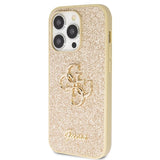 Guess GUHCP14LHG4SGD-kasse til iPhone 14 Pro - guld Glitter Script Big 4G