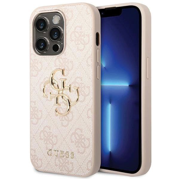 Guess 4G Big Metal Logo-hylster til iPhone 15 Pro - pink