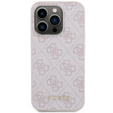Guess 4G Metal Gold Logo-hylster til iPhone 15 Pro - pink