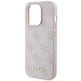 Guess 4G Metal Gold Logo-hylster til iPhone 15 Pro - pink