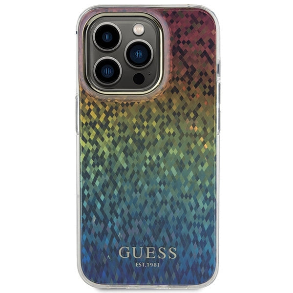 Guess IML Faceted Mirror Disco Iridescent case til iPhone 15 Pro - flerfarvet