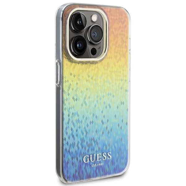 Guess IML Faceted Mirror Disco Iridescent case til iPhone 15 Pro - flerfarvet