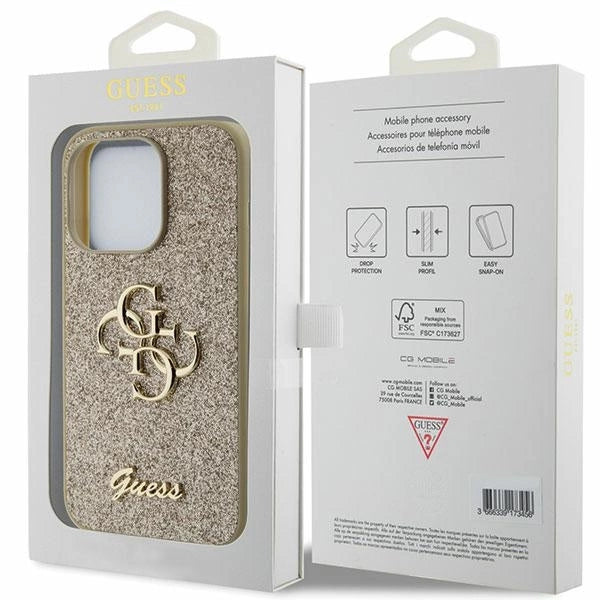 Gæt Glitter Script Big 4G iPhone 15 Pro Case - Guld