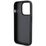 Guess læder 4G Stemplet case til iPhone 15 Pro - sort