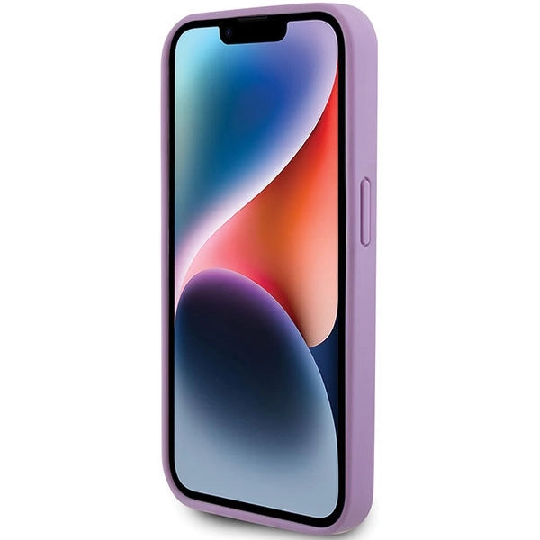 Guess læder 4G Stemplet case til iPhone 15 Pro - lilla
