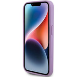 Guess læder 4G Stemplet case til iPhone 15 Pro - lilla