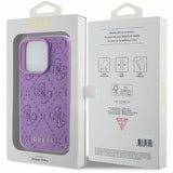 Guess læder 4G Stemplet case til iPhone 15 Pro - lilla